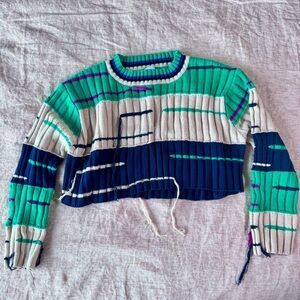 Cropped Deconstructed Boxy Sweater